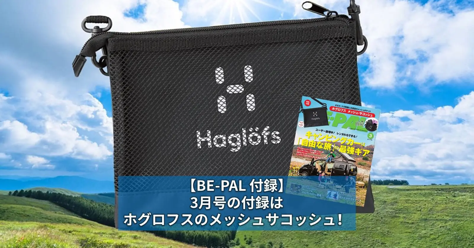 BE-PAL(ビーパル) 付録】3月号の付録はホグロフスのメッシュサコッシュ